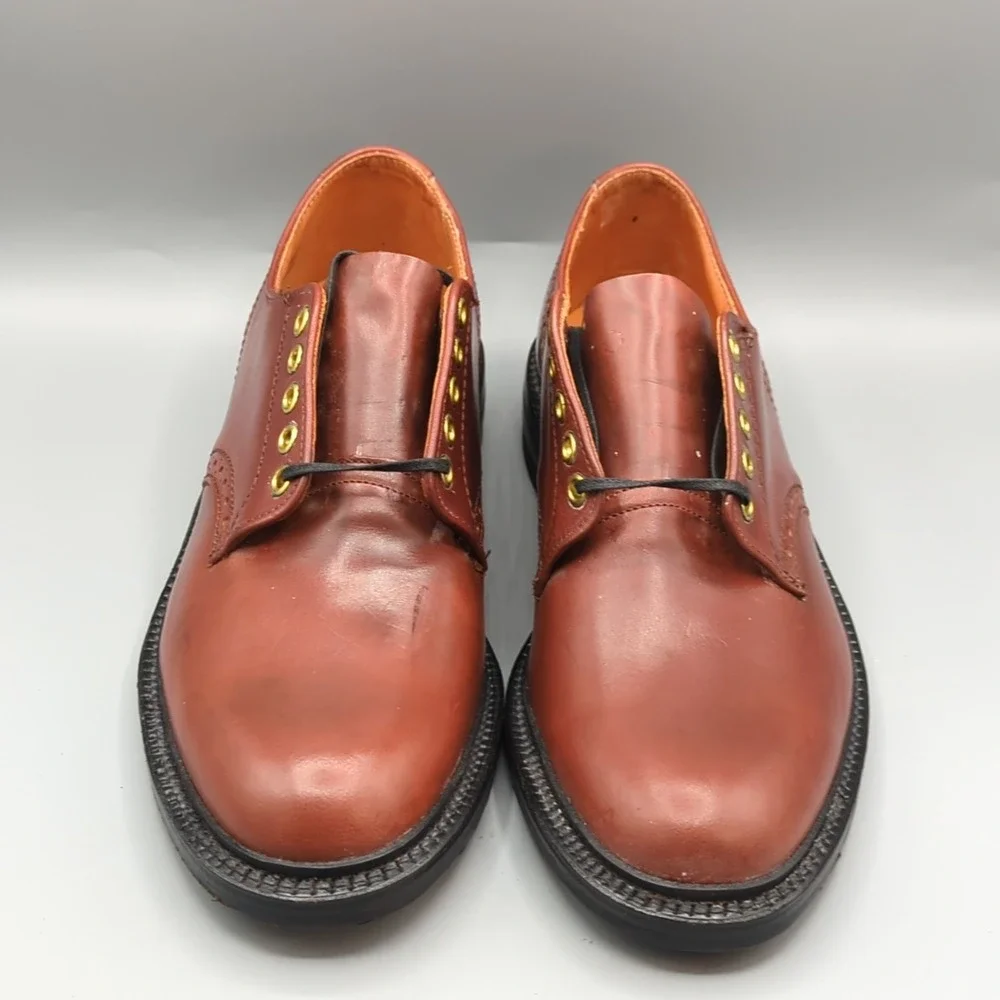 Vintage LL Bean Leather Plain Toe Derby Dress Shoes Mens 10.5 C Brown USA